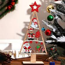 Cross-Border Hot-Selling Christmas New Product Decoration Acrylic 2D Flat Printed Art Christmas Tree Desktop Ornament Party Holiday Atmosphere Decor Creative Small Gift - A - View 5