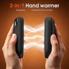 2pcs Magnetic Hand Warmer, Digital Display, Rechargeable Portable Pocket Hand Warmer, Reusable Heater, Essential Winter Accessory For Outdoor, Christmas Stocking Stuffer, Men's Gift - Multicolor - View 3
