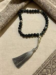 1pc Vintage Middle Eastern Style Tasbih 33-Bead Cracked Bead Tassel Prayer Beads Bracelet - One Size - View 5