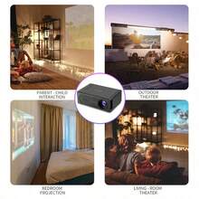 Proyektor Mini Portabel, Mendukung Pencermian Layar Ponsel Berkabel, Hanya Termasuk Kabel PD, Tanpa Adaptor Daya atau Colokan, Cocok untuk Ponsel Pintar, Laptop, TV Box, Proyektor Video Home Theater, Mendukung Film, Presentasi, dan Hiburan Portabel (Colokan Tidak Termasuk) - Hitam - View 6