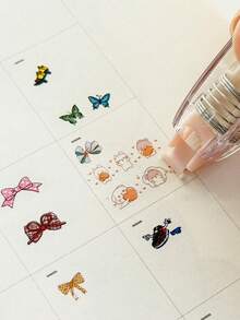 White Edge Washi Tape, Creative Tape, High Aesthetic, Smooth And No Jamming, Compact And Portable, Back To School Season, Holiday Gift, Suitable For Decorating Notebooks, Diaries, Planners, Photo Albums - Multicolor - View 5