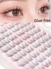Glue-Free Segmented False Eyelashes, No Glue Needed, Easy To Apply, Lightweight, Soft And Comfortable, Natural Look, Beginner-Friendly - C - View 1
