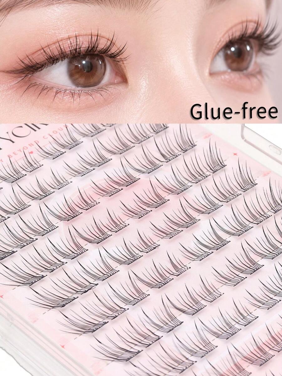 Glue-Free Segmented False Eyelashes, No Glue Needed, Easy To Apply, Lightweight, Soft And Comfortable, Natural Look, Beginner-Friendly - C - View 1