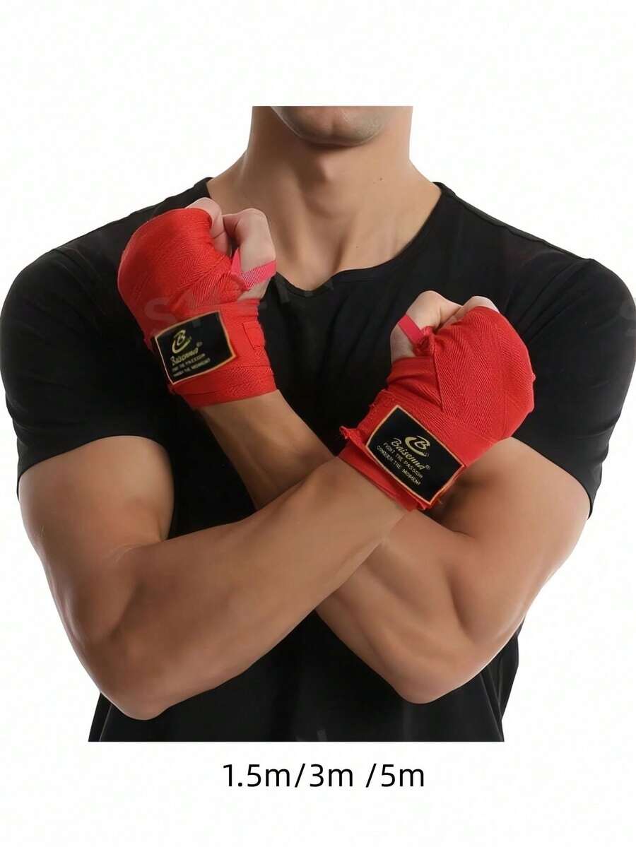 1 Pair 1.5m/3m/5m Double Anti-Slip Boxing Hand And Foot Wraps, Hand Wraps Foot Wraps, Thin Thickness, Not Very Thick, Suitable For Beginner Dancers, Boxers, Combining Sports Protection Function, Providing Ultimate Comfort, Applicable To Mixed Martial Arts (MMA) And Other Sports, Boxing Protective Equipment, Sanda Hand Wraps, Punching Bag Hand Training Wraps, Muay Thai Binding Sports Combat Equipment, Sports Protective Products, Gym Essentials, Boxing Essentials, Unisex Professional Sports Protective Gloves - Multicolor - View 1