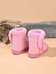 Kids' Fashion New Snow Boots With Tassel And Bowknot Decor - Pink - View 5