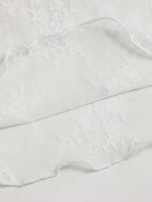Vela Rue Solid Color Lace Sheer Sexy Innerwear Top For Home - White - View 8