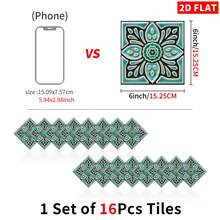 8/16/32/64pcs 6-Inch Vintage Floral Tile Stickers, Self-Adhesive Removable Wall Decals For Kitchen, Bathroom And Home Decor - C - View 13