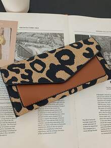 Women's Classic Leopard Print Tri-Fold Long Wallet & Coin Purse 2 Pieces Set, Portable & Versatile – Perfect Birthday Gift For Girls & Working Women - Multicolor - View 5