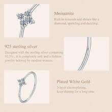 WOSTU 925 Sterling Silver Four Leaf Clover Ring Moissanite Minimalist Stackable For Women Wedding Anniversary Party Gift For Her Adjustable Nickel Free 1PC - MSR072 - View 7