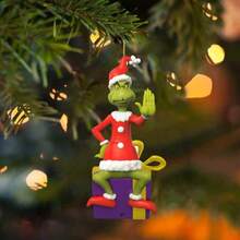 The Grinch The 6/2Pcs Acrylic Christmas Tree Hanging Ornament, Funny Green Monster Character Pendant, Perfect For Christmas Home Decor, Holiday Xmas Tree Decoration And Party Gift - Multicolor - View 5