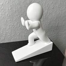 Cartoon Figure Door Stopper, Sturdy Weighted Design To Prevent Tipping, Holds Door Open To Prevent Slamming And Wall Damage. Unique Human-Shaped Sculpture With Outstanding Aesthetics, Suitable For Entryway, Bedroom, Study, Blocks Door Gap And Prevents Sliding, Decorative And Functional 2-In-1, Novel And Practical Small Gift. - Multicolor - View 6