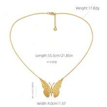 1/3pcs Middle East Hot-Selling Fashion Niche Vintage Design Honeycomb Necklace (Large, Medium, Small, Any Size To Choose From) Butterfly Electroplated 18K Gold, Suitable For Women's Daily Wear - Gold - View 11