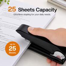 Eagle Rotating Arm Stapler, 25-Sheet Capacity, 360-Degree Rotating Desktop Stapler, Includes 1000 Staples, Suitable For Booklet Or Book Binding, Black - Set - View 5