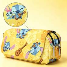 Stitch Pencil Case Large Capacity Double Layer Zipper Stationery Box Cartoon Stitch Boy Girl Stationery Bag Cute Anime Print Multi-Function Storage Pencil Box Student Pencil Pouch - Multicolor - View 2