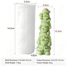 Christmas Stackable Santa Claus Silicone Mold For DIY Aromatherapy Candles, Plaster Figurines, Holiday Tabletop Decor And Handmade Crafts - Christmas Santa Claus Stacking Game - View 7