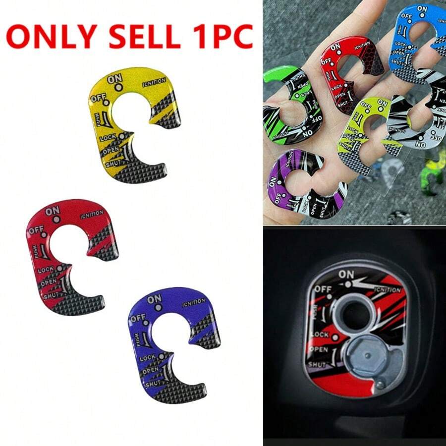 3D Motorcycle PVC Ignition Switch Key Lock Cover Motorbike Stickers Accessories - A - View 1