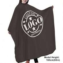 Customized Barber Apron, Customized Barber Cape, Personalized Barber Cape With Logo, Can Print Barber Shop Logo Pattern And Text, Professional Durable Lightweight Breathable Neutral Home Salon Apron, Customized Barber Shop Home Salon Customer Cape - Multicolor - View 4