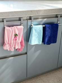 1 buah Rak Handuk Tanpa Bor, Gantungan Satu Batang di Atas Pintu Kabinet untuk Dapur & Kamar Mandi, Warna Solid, Pola Polos, Gaya Minimalis, Sepanjang Musim, Untuk Dewasa, Penyimpanan Rumah, Gantungan Pintu Kabinet, Tempat Handuk, Rak Penyimpanan yang Dipasang di Dinding - MultiWarna - View 10