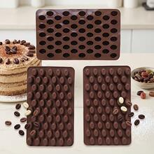 55-Cavity Mini Coffee Bean Shaped Silicone Mold, Suitable For DIY Chocolate, Candy, Pudding, Dessert, Cake Decoration Inlay, Cookie Baking Mold - Multicolor - View 9
