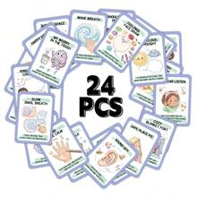 24 Kartu Strategi Menenangkan Diri, Kartu Pengaturan Emosi Bergambar Ukuran 2,5*3,5 Inci untuk Latihan Mindfulness, Pengaturan Diri, Kesehatan Mental, Meredakan Kecemasan, dan Keterampilan Mengatasi Emosi - A - View 6