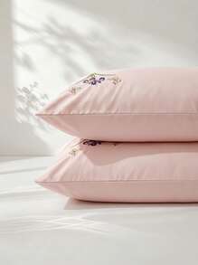 Veyra Day 2 Buah Sarung Bantal Bordir Poliester dengan Penutup Amplop, Bahan Poliester Halus dan Bernapas, Pelindung Bantal Tempat Tidur dengan Penutup Amplop (Tanpa Isian) - MultiWarna - View 9