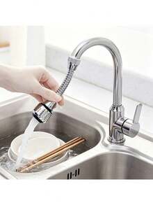 1pc Faucet Extender, Water-Saving Anti-Splash Aerator, 360° Rotating Sink Replacement Part, Soft Shower And Powerful Spray, Water-Saving Anti-Overflow Design For Kitchen And Bathroom Sink, Tool-Free Installation, Compact Shower Head, High-Quality Water Flow, Rust-Resistant Material, Sink Sprayer, Ideal Gift For Halloween, Christmas, Birthday - Multicolor - View 2