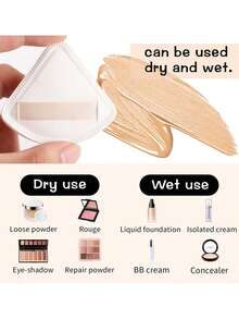 ronshadow 16pcs Makeup Brush Set With Leather Storage Bag, Triangular Powder Puff, Face Powder Brush, Blush Brush, Foundation Brush And Full Set Of Eye Brushes, Suitable For Students' Daily, Party, Makeup Practice, Short Trips And Touch-Up Scenarios - Multicolor - View 10