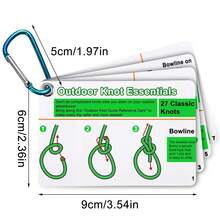 1/2pcs-Set Outdoor Knot Reference Guide - Includes 27 Essential Knots For Various Ropes With Mini Storage Clip. Suitable For Emergency Kits, Boating, Camping And Emergency Situations From Lucky Brush - Multicolor - View 8