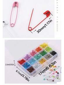 300/450pcs/Box Colorful Safety Pins, Sturdy And Durable, Perfect For Crafts, Sewing And Multiple Uses, Also Suitable For Organizing Craft Supplies, Bright Color Strong Durable Clips - Set - View 3