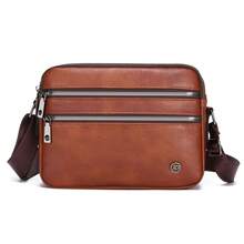 1pc Men's Business PU Camera Bag, Vintage Style, Personal Item Storage Bag, Travel & Commute, Perfect Gift For Boyfriend - Crossbody Bag - View 15