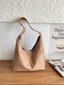 Women's New Fashion Design Large Tote Bag, Shoulder Bag, Textured Handbag - Khaki - View 5