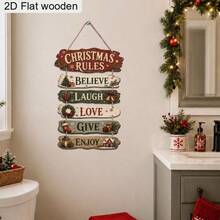 Cross-Border Christmas Wooden Hanging Sign English Entryway Door Wall Decor Home Atmosphere Scene Arrangement Craft - Multicolor - View 4