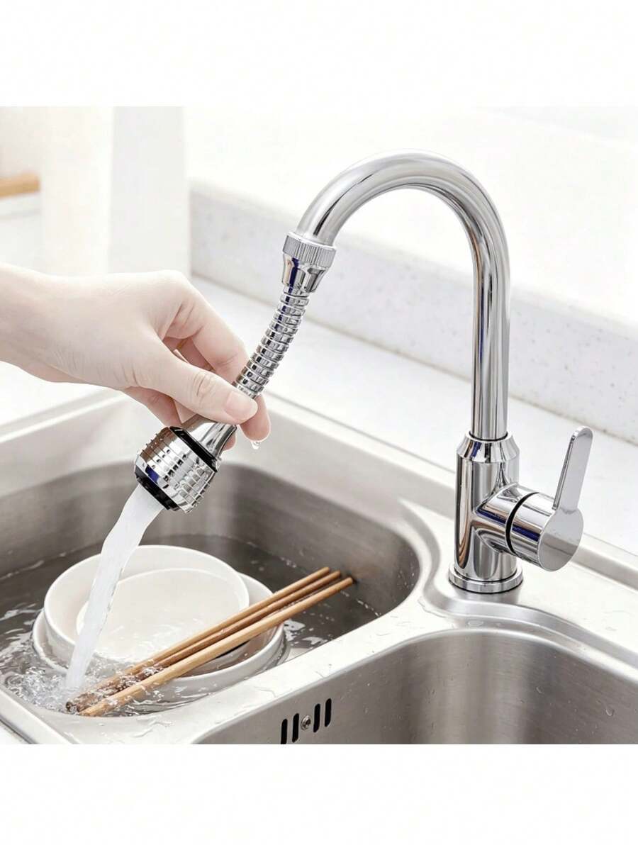 1pc Faucet Extender, Water-Saving Anti-Splash Aerator, 360° Rotating Sink Replacement Part, Soft Shower And Powerful Spray, Water-Saving Anti-Overflow Design For Kitchen And Bathroom Sink, Tool-Free Installation, Compact Shower Head, High-Quality Water Flow, Rust-Resistant Material, Sink Sprayer, Ideal Gift For Halloween, Christmas, Birthday - Multicolor - View 1
