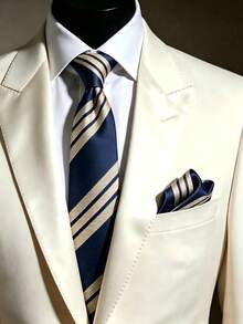 Navy Blue and Gold Stripes