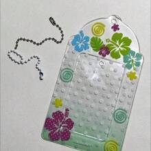 Tropical Floral Pattern Clear Photocard Sleeve, Polka Dot Background Card Holder Pendant, Transparent Window Card Protective Case For Collectible Photocards, Bank Cards & Transit Cards - A - View 8