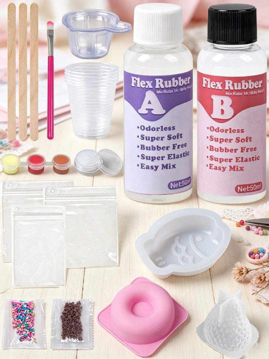 Taba Kit 100ml DIY Making Set, Includes 3 Silicone Molds, Suitable For DIY Handicrafts And Jewelry Making, Ideal For Beginners, Classroom Prizes, Party Gifts