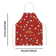 1pc Christmas Red Macaron Polka Dot Christmas Print Apron - Sleeveless Design, Durable And Comfortable Fit, Featuring Colorful Macaron Polka Dots And MERRY CHRISTMAS Text Pattern, Suitable For Cooking, Baking And Home Cleaning, Household Cleaning, Housework Apron, Hand-Painted Gardening Apron, Fun Holiday Gift - Red - View 13