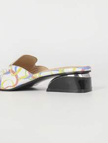 Elegant Printed Women's Slippers, Summer Outdoor Fashion New Fairy Style Chunky Heel Open Toe Low Heel Women's Sandals - White - View 9