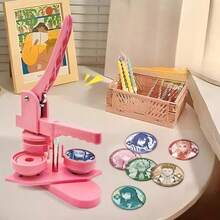 35-55mm/1.37-2.16in DIY Badge Maker Kit, Portable Button Punch Tool Set With Round Cutter, Scissors And Stickers, Suitable For Making Fridge Magnets, Keychains, Brooches, No Installation Required, Great For Christmas, Halloween DIY Crafts And Personalized Gifts - Multicolor - View 11