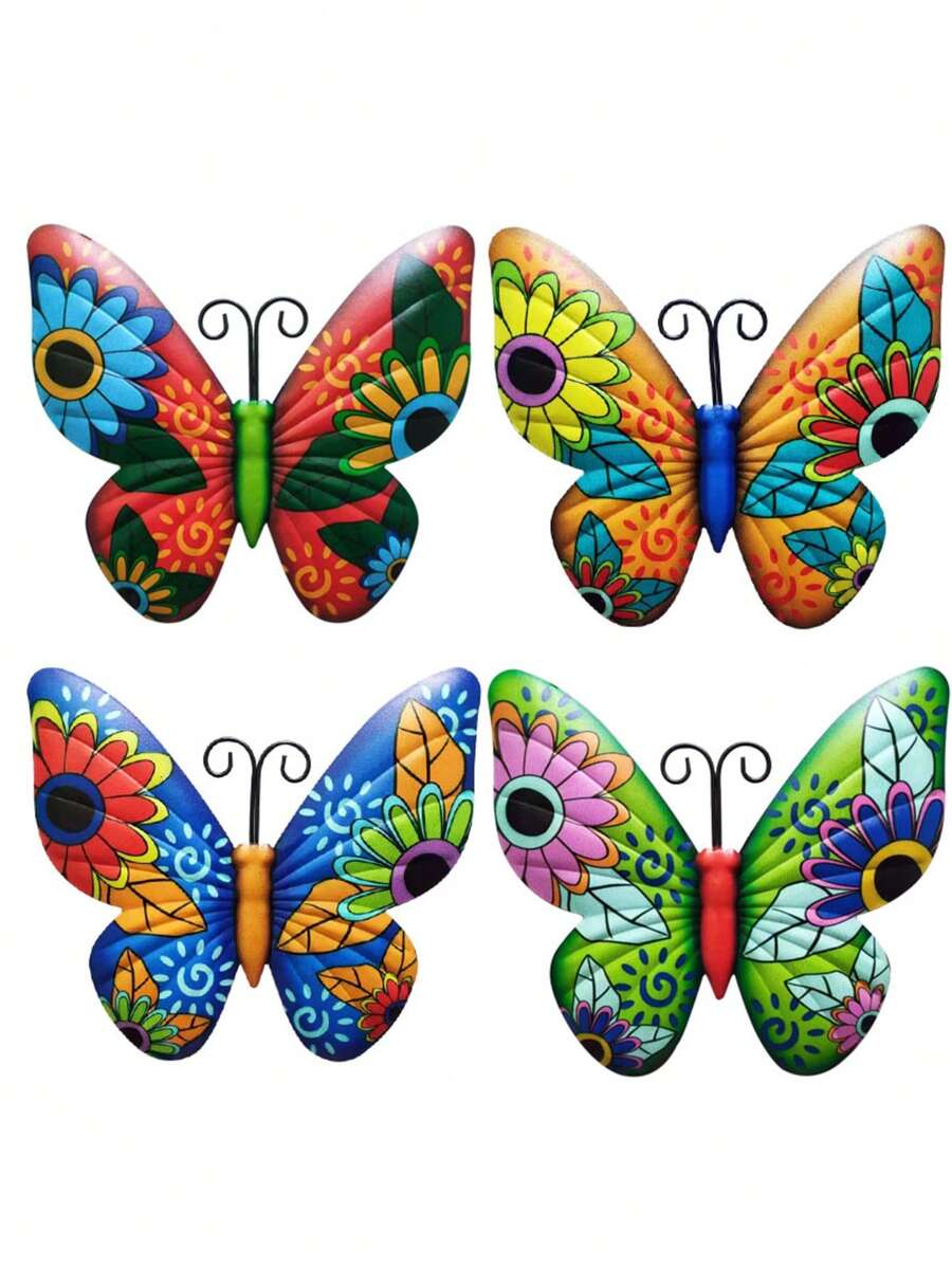 Colorful Butterfly Wall Hanging Decor, Home Wall Decoration Ornament - Butterfly 4PC - View 1