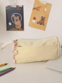 New INS Style Large Capacity Cute Plush Stationery Bag, High-End Elegant Minimalist Pencil Case, Fresh Simple Style - Single Piece - View 7