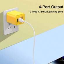 1 buah/2 buah/3 buah, Charger Portabel 55W 4-in-1 Ultra Cepat, 2 USB-A + 2 USB-C, Kompatibel dengan iPhone Seri 18/17/16/15/14/13/12, Kompatibel dengan Galaxy Seri S25/824/S23/S22, Cocok untuk Mengisi Daya Ponsel/Tablet/Laptop dan Perangkat Lainnya, Charger Ponsel Portabel - Steker Afrika Selatan (230V) - View 4