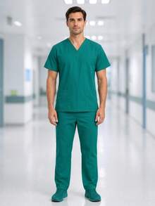 Men Scrub Sets - Teal Blue - View 4