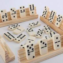 Miniature Domino Set Decor - 28pcs Dominoes + Drawer Storage Box, Ultra-Small Mini Realistic Bone Tiles, Role Play Game Props, Model House Decoration Small Ornament - Multicolor - View 6