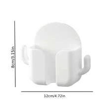 2pcs No-Drill Adhesive Wall Mount Shelves - Minimalist White Plastic Material, Can Store Phone And Other Items, Suitable For Bedroom, Living Room, Kitchen And Various Home Storage, Phone Accessories Organization, Bathroom Storage | Minimalist Design, Storage Rack - White - View 3