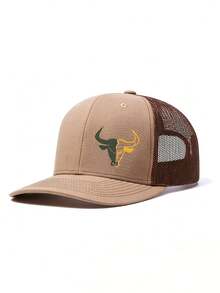 1PC Bull Head Graphic Print Baseball Cap, Unisex Fashion Versatile Trucker Hat, Baseball Cap Suitable For Daily Wear - Multicolor - View 11