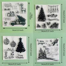 Snowflake Christmas Ornament Clear Silicone Stamp,Winter Holiday Decor Transparent Rubber Seal For Card Making Scrapbook Journal DIY Craft Stamp - SD-2 - View 12