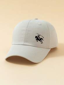 1pc Minimalist Fashion Casual Baseball Cap With "Knight With Sword Riding Horse" Graphic, American Retro Style, Versatile Design, Highly Attractive All-Season Decorative Cap, Essential Fashion Item For Men And Women, Suitable For Commuting, Work, School, Outdoor Activities And Themed Parties - Baseball Cap - View 3