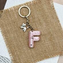 Cute 3D Bubble Letter Keychain, Bright Pink Y2K Preppy Style Initial Key Ring, Car Key Accessory And Personalized Bag Charm, Sweet Bright Pink Initial Key Ring, Cute Car Key And Bag Charm, Sweet Gift For Friends And Girls - Multicolor - View 26