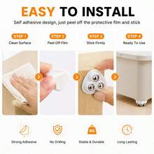 30PCS Self Adhesive Mini Caster Wheels, 360° Rotating Furniture Rollers, Heavy Duty Universal Moving Wheels For Storage Boxes, Cabinets And Household Items - 30PCS Black - View 5